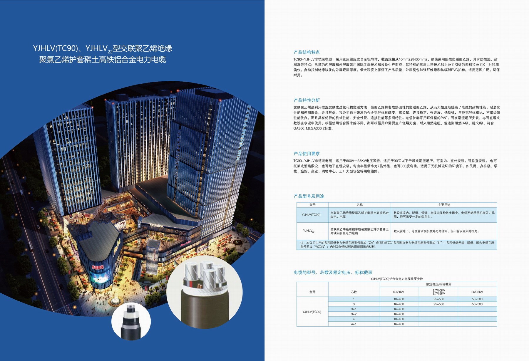 YJHLV(TC90)、YJHLV22型交聯聚乙烯聚乙烯護套