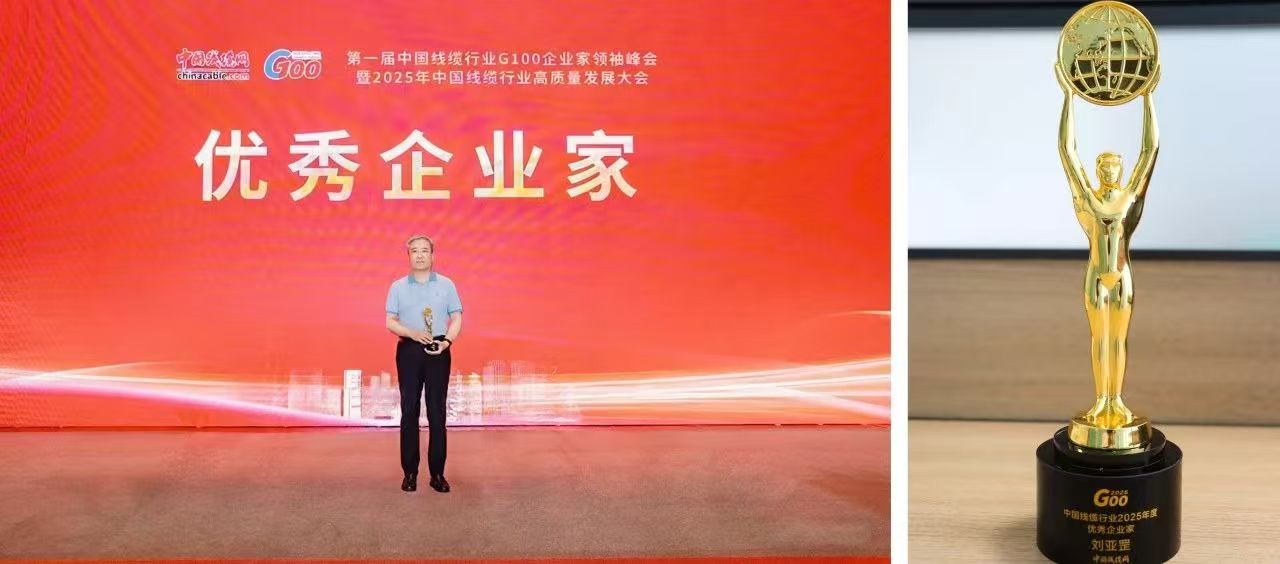 青纜副董事長總經(jīng)理劉亞罡榮獲 第一屆中國線纜行業(yè)“優(yōu)秀企業(yè)家”稱號(圖2) 青纜副董事長總經(jīng)理劉亞罡榮獲 第一屆中國線纜行業(yè)“優(yōu)秀企業(yè)家”稱號(圖2)